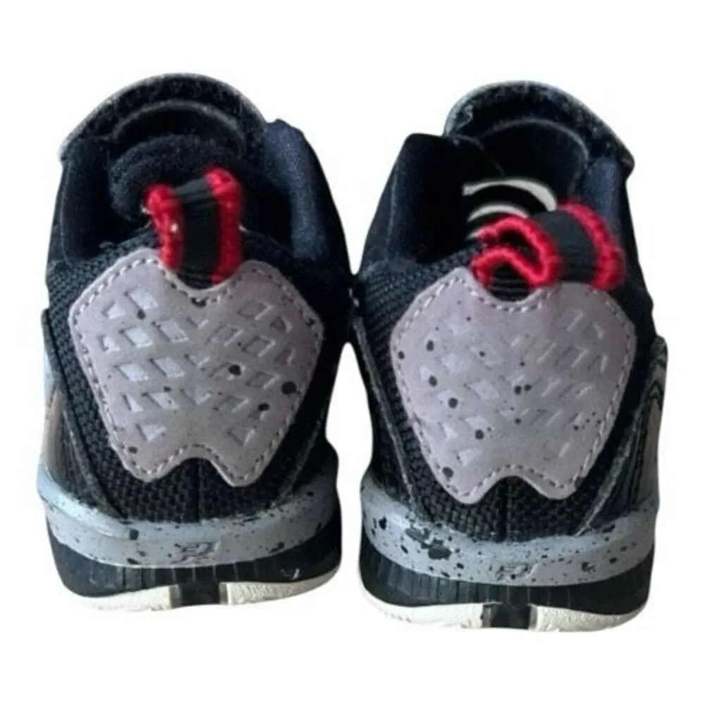 Jordan Infant Boy Black Patent Leather Sneakers Size 4C Red Jump Man Logo